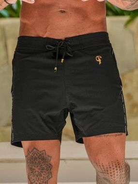 Tucann - Men's Premium Swim Shorts Cookie Black V2 - 5"
